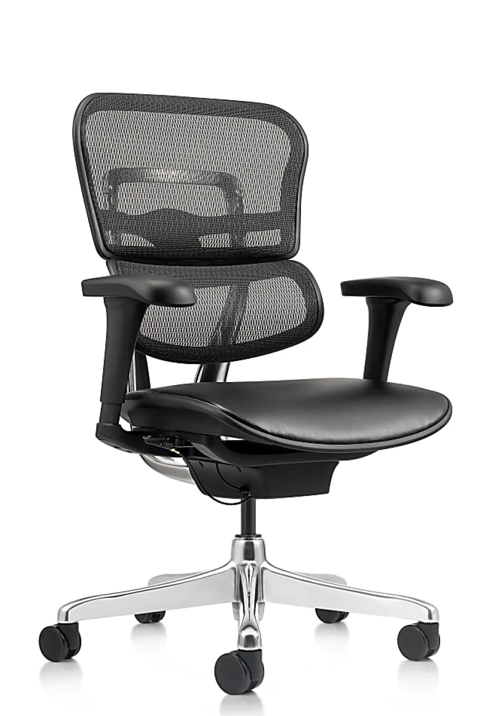 WorkPro® 12000 V2 Series Ergonomic Mesh/Antimicrobial Vinyl High-Back Office Chair, Black/Black, BIFMA Compliant