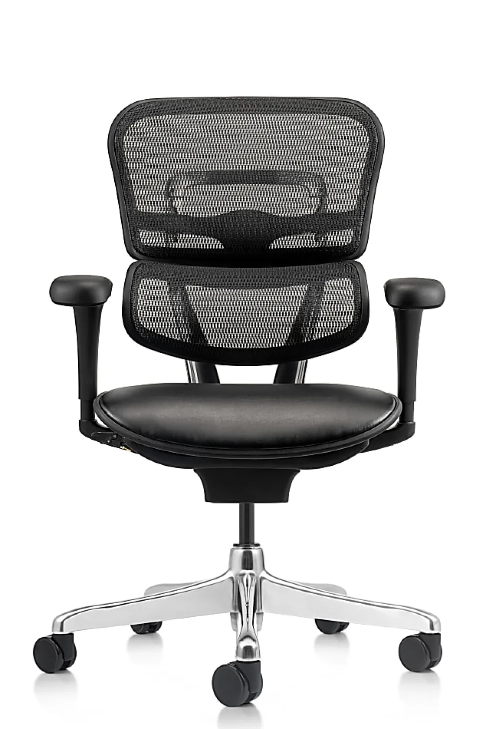 WorkPro® 12000 V2 Series Ergonomic Mesh/Antimicrobial Vinyl High-Back Office Chair, Black/Black, BIFMA Compliant