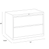 WorkPro® 42"W x 18-5/8"D Lateral 2-Drawer File Cabinet, Light Gray