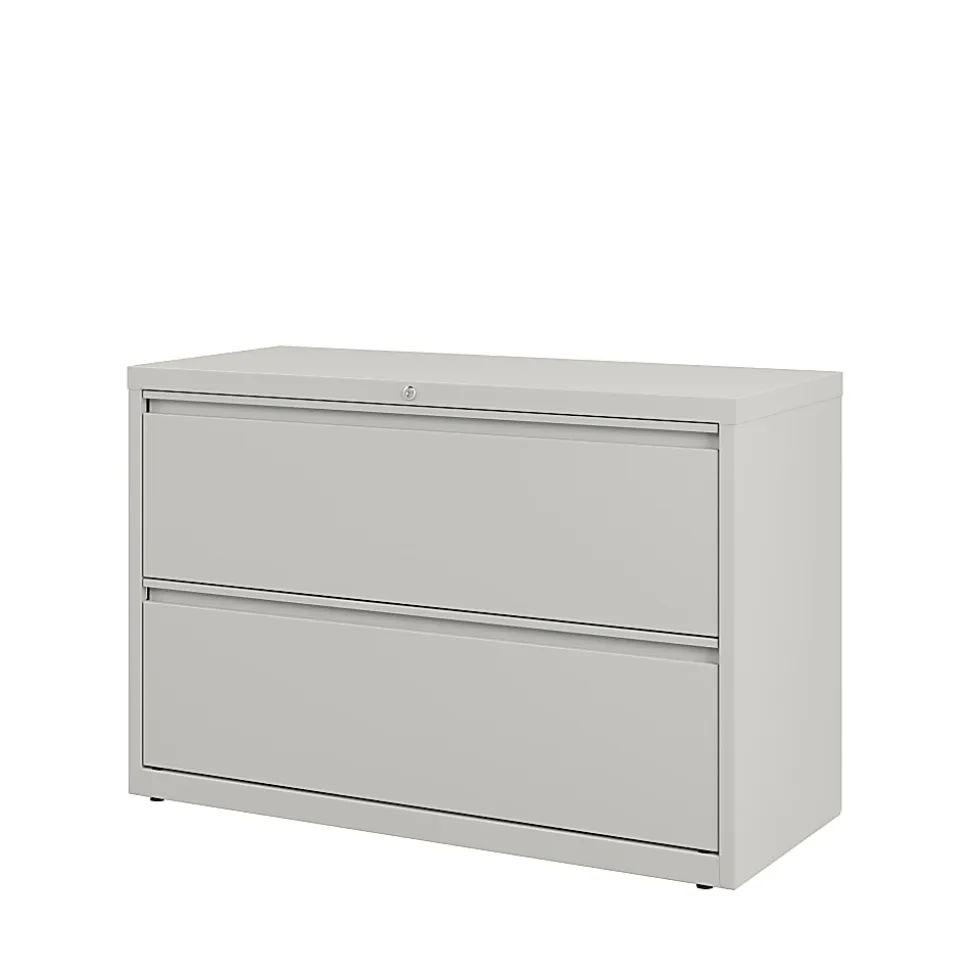 WorkPro® 42"W x 18-5/8"D Lateral 2-Drawer File Cabinet, Light Gray