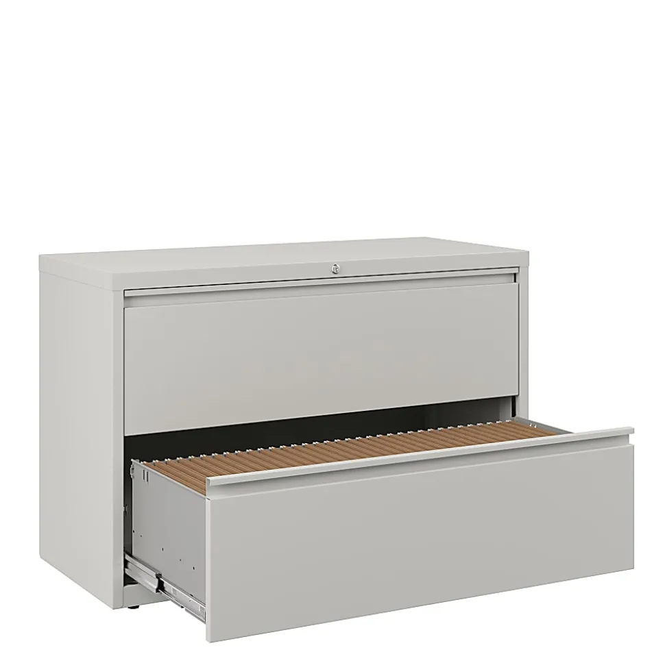 WorkPro® 42"W x 18-5/8"D Lateral 2-Drawer File Cabinet, Light Gray