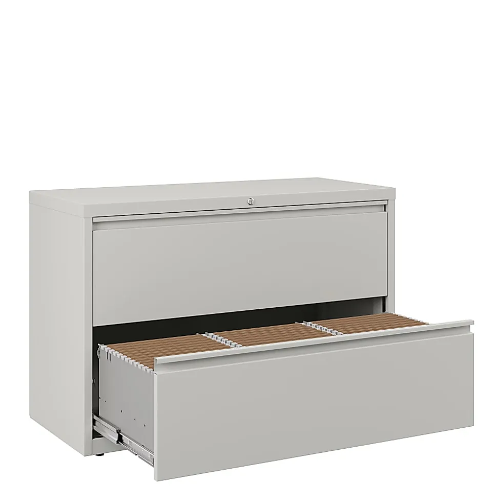 WorkPro® 42"W x 18-5/8"D Lateral 2-Drawer File Cabinet, Light Gray