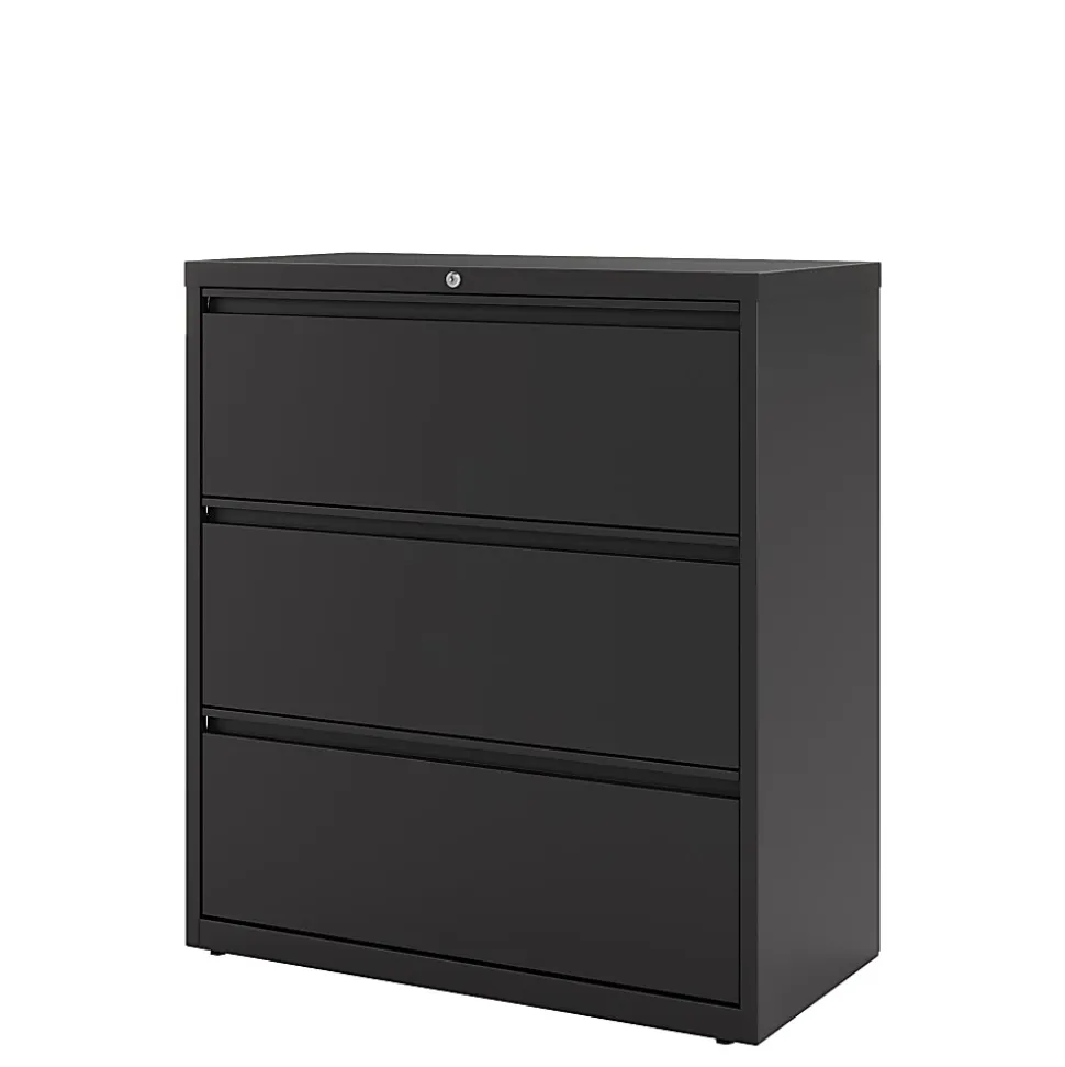 WorkPro® 36"W x 18-5/8"D Lateral 3-Drawer File Cabinet, Black