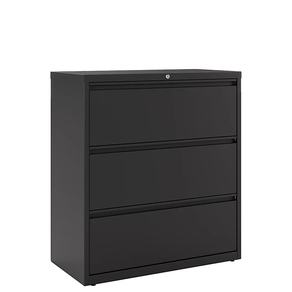 WorkPro® 36"W x 18-5/8"D Lateral 3-Drawer File Cabinet, Black