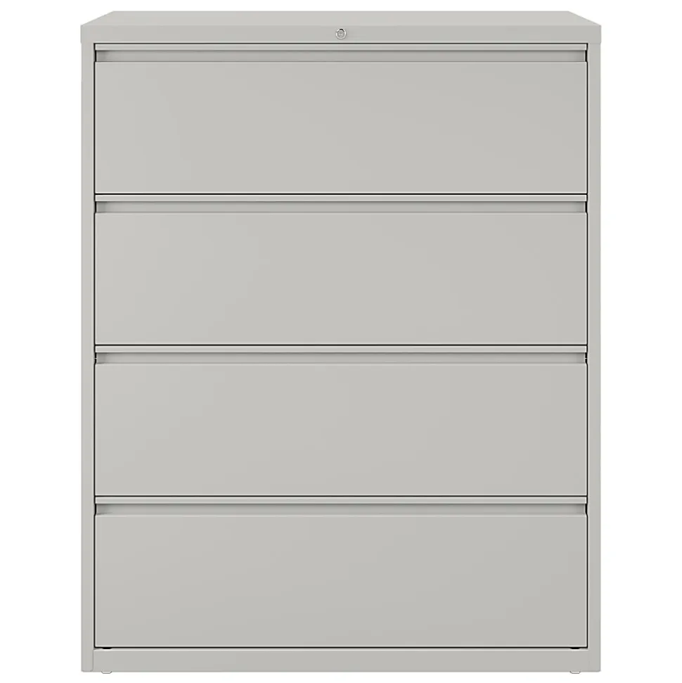 WorkPro® 42"W x 18-5/8"D Lateral 4-Drawer File Cabinet, Light Gray