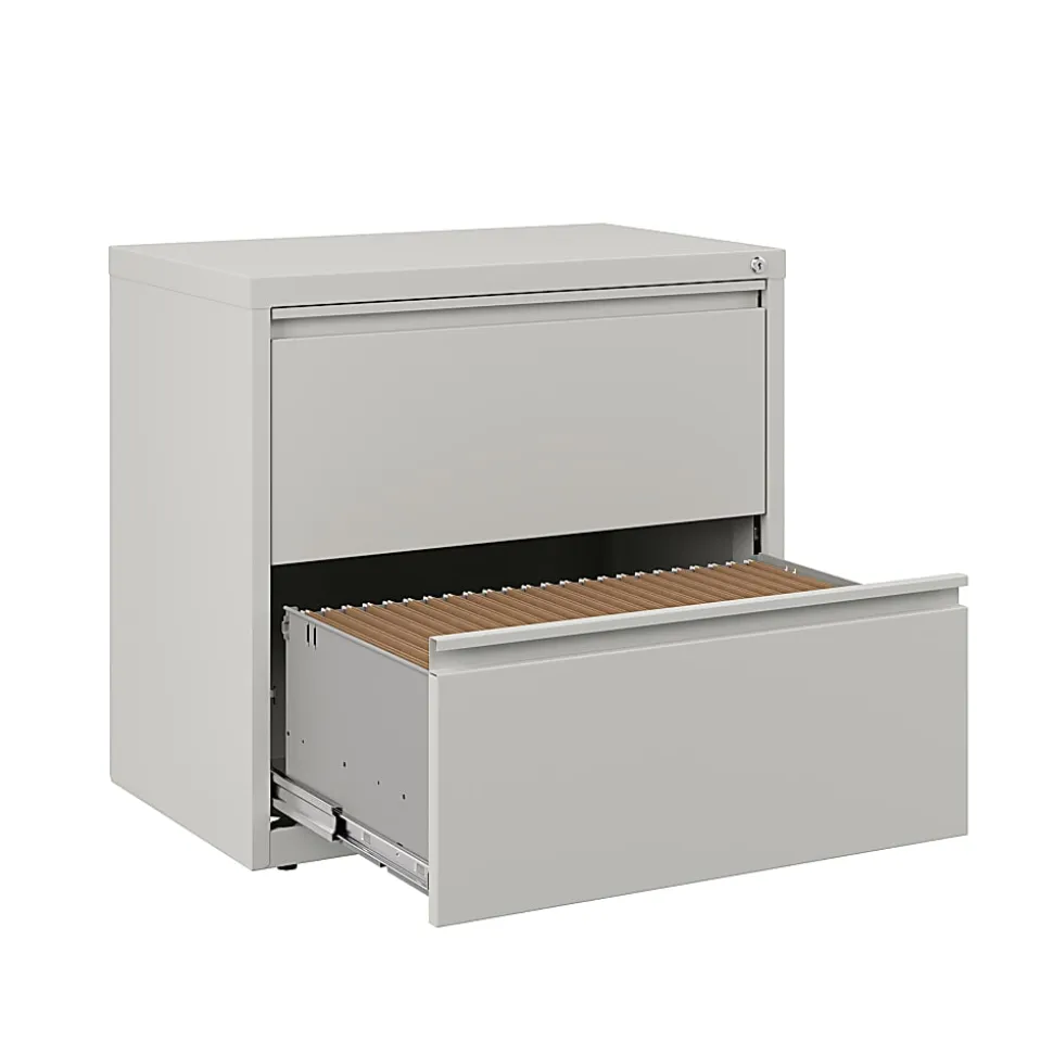 WorkPro® 30"W x 18-5/8"D Lateral 2-Drawer File Cabinet, Light Gray