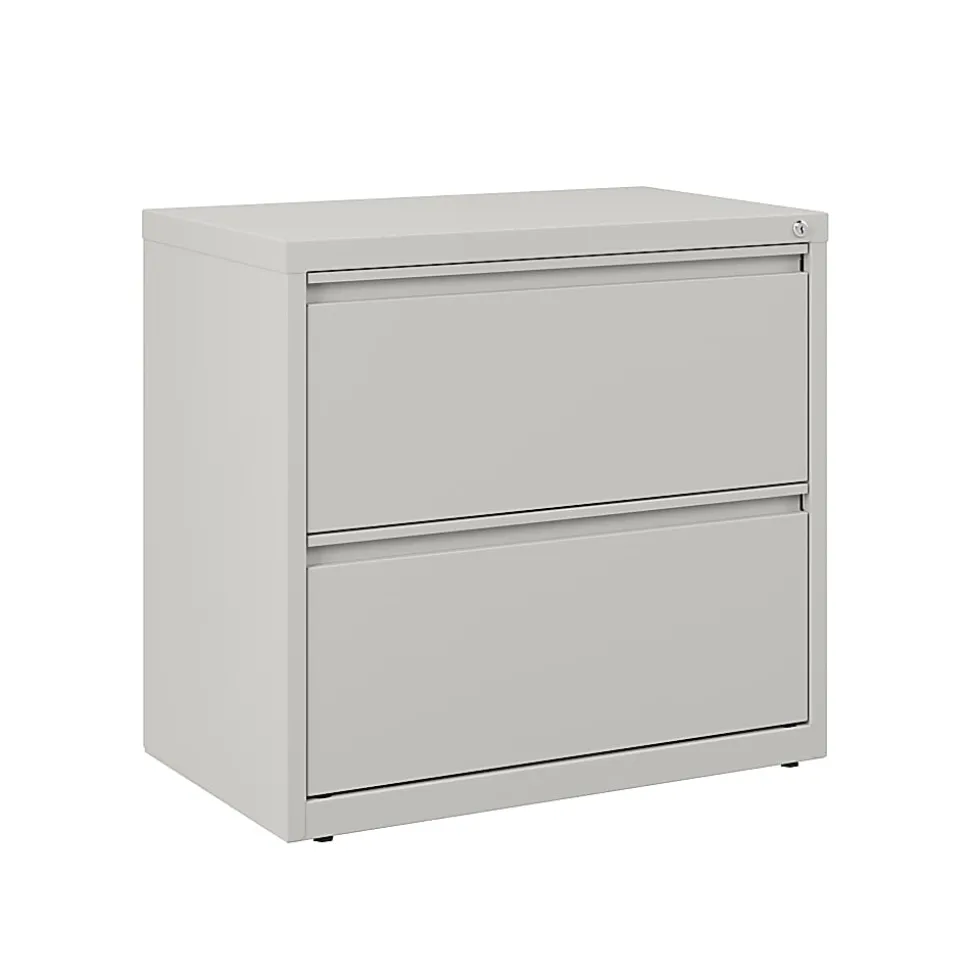 WorkPro® 30"W x 18-5/8"D Lateral 2-Drawer File Cabinet, Light Gray