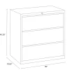 WorkPro® 36"W x 18-5/8"D Lateral 3-Drawer File Cabinet, Putty