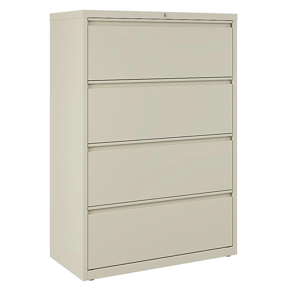 WorkPro® 36"W x 18-5/8"D Lateral 4-Drawer File Cabinet, Putty