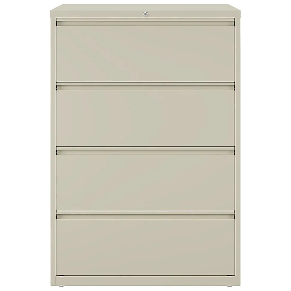 WorkPro® 36"W x 18-5/8"D Lateral 4-Drawer File Cabinet, Putty
