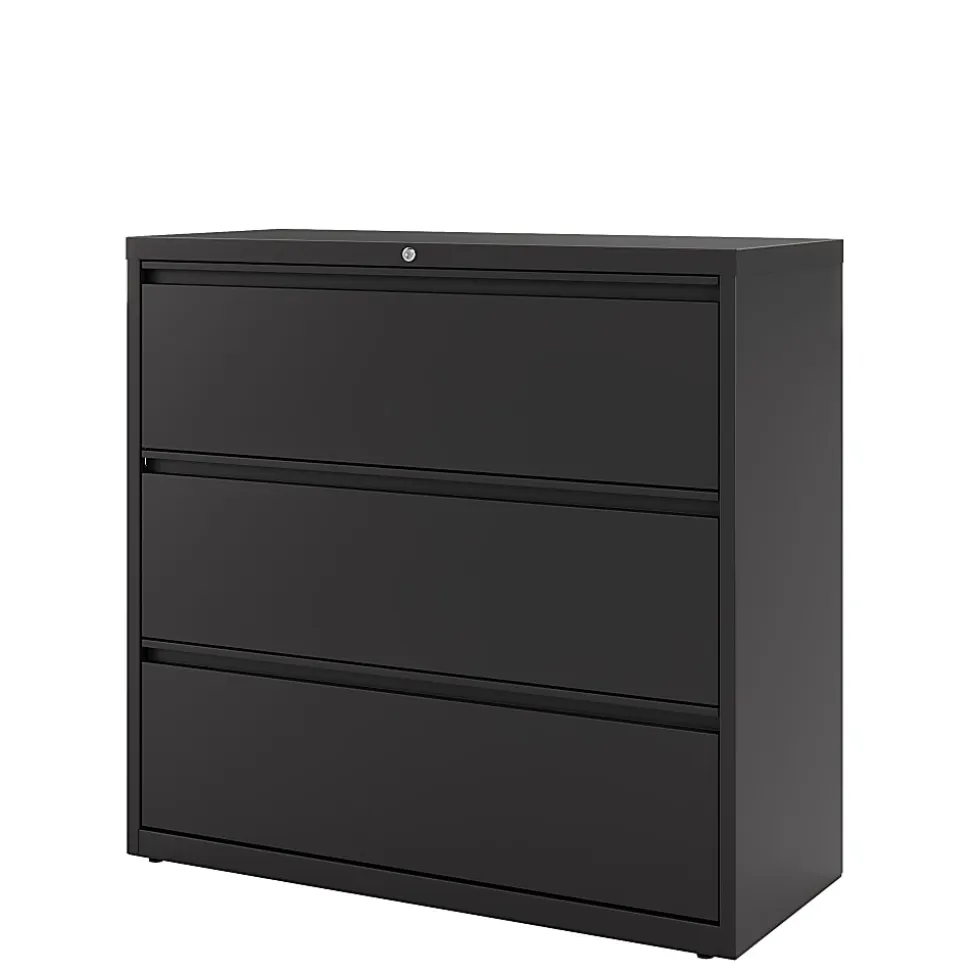 WorkPro® 42"W x 18-5/8"D Lateral 3-Drawer File Cabinet, Black