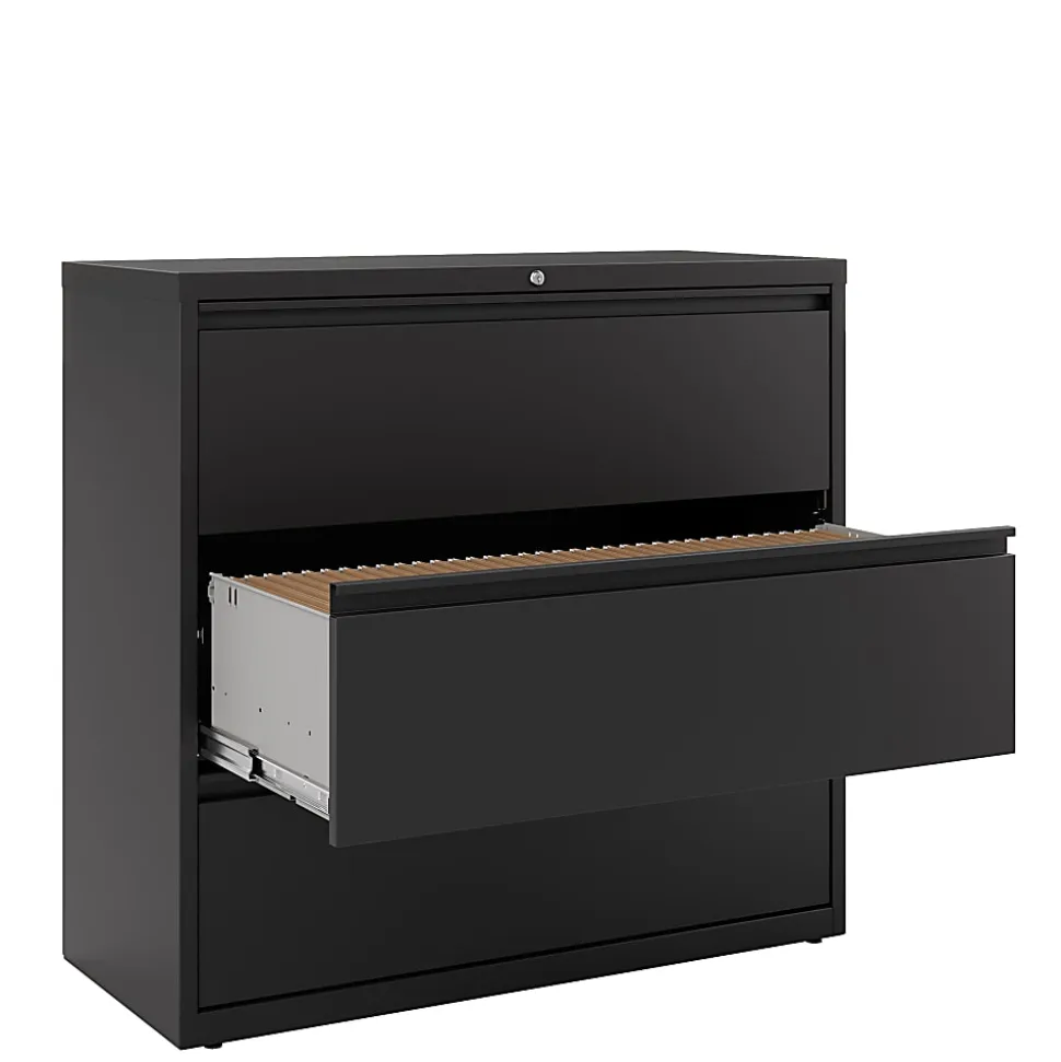 WorkPro® 42"W x 18-5/8"D Lateral 3-Drawer File Cabinet, Black