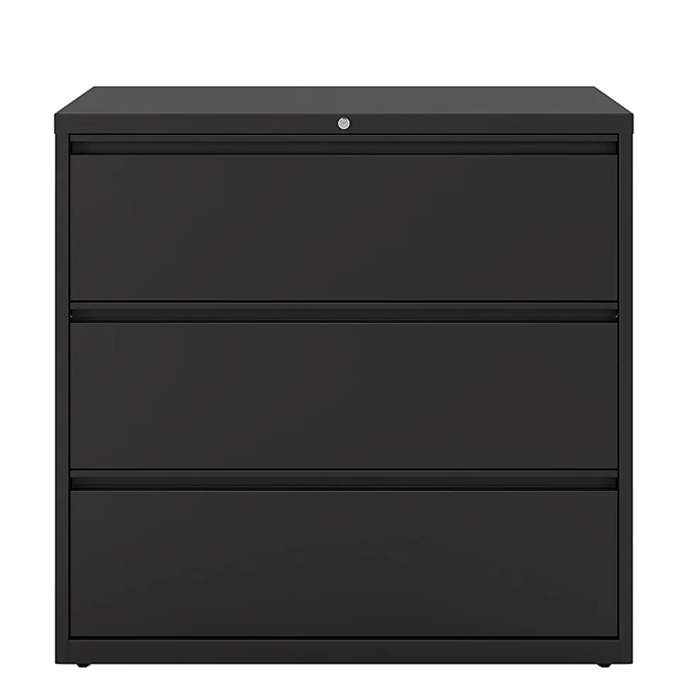 WorkPro® 42"W x 18-5/8"D Lateral 3-Drawer File Cabinet, Black