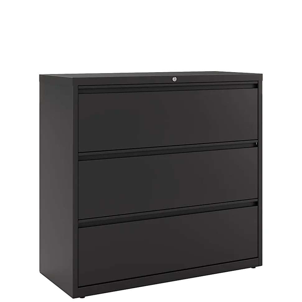 WorkPro® 42"W x 18-5/8"D Lateral 3-Drawer File Cabinet, Black
