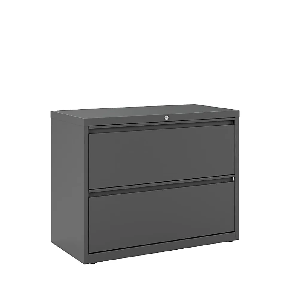WorkPro® 36"W x 18-5/8"D Lateral 2-Drawer File Cabinet, Charcoal