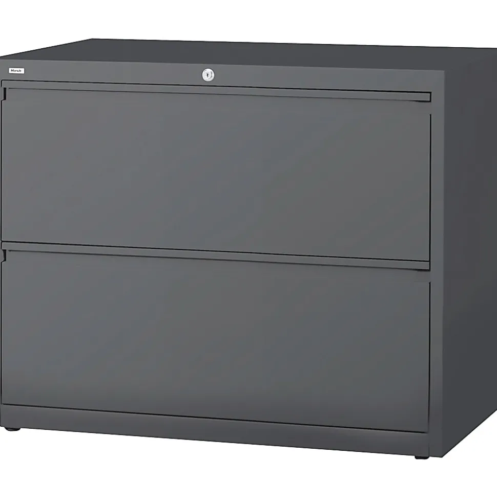 WorkPro® 36"W x 18-5/8"D Lateral 2-Drawer File Cabinet, Charcoal