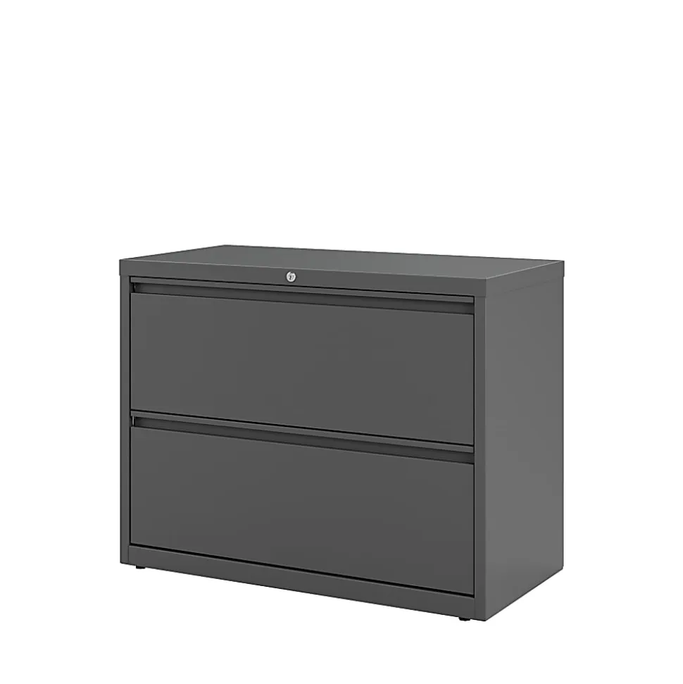 WorkPro® 36"W x 18-5/8"D Lateral 2-Drawer File Cabinet, Charcoal