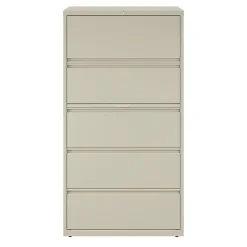 WorkPro® 36"W x 18-5/8"D Lateral 5-Drawer File Cabinet, Putty
