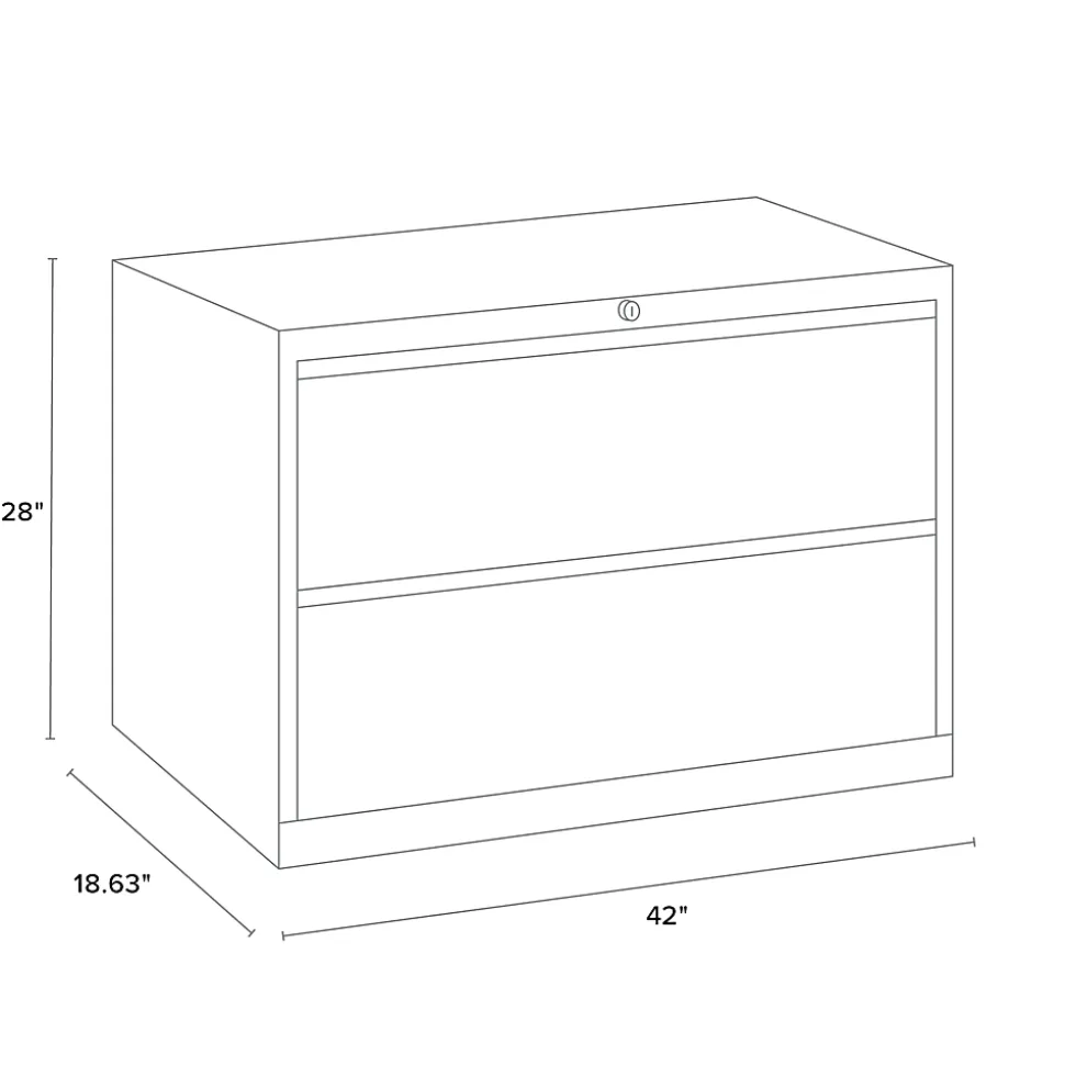 WorkPro® 42"W x 18-5/8"D Lateral 2-Drawer File Cabinet, Putty
