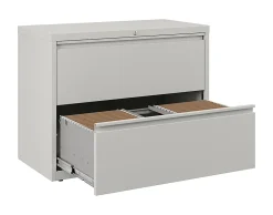 WorkPro® 36"W x 18-5/8"D Lateral 2-Drawer File Cabinet, Light Gray