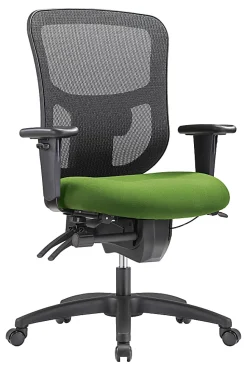 WorkPro® 9500XL Series Big & Tall Ergonomic Mesh/Premium Fabric Mid-Back Chair, Black/Lime, BIFMA Compliant