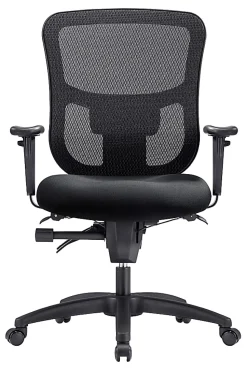 WorkPro® 9500XL Series Big & Tall Ergonomic Mesh/Premium Fabric Mid-Back Chair, Black/Black, BIFMA Compliant
