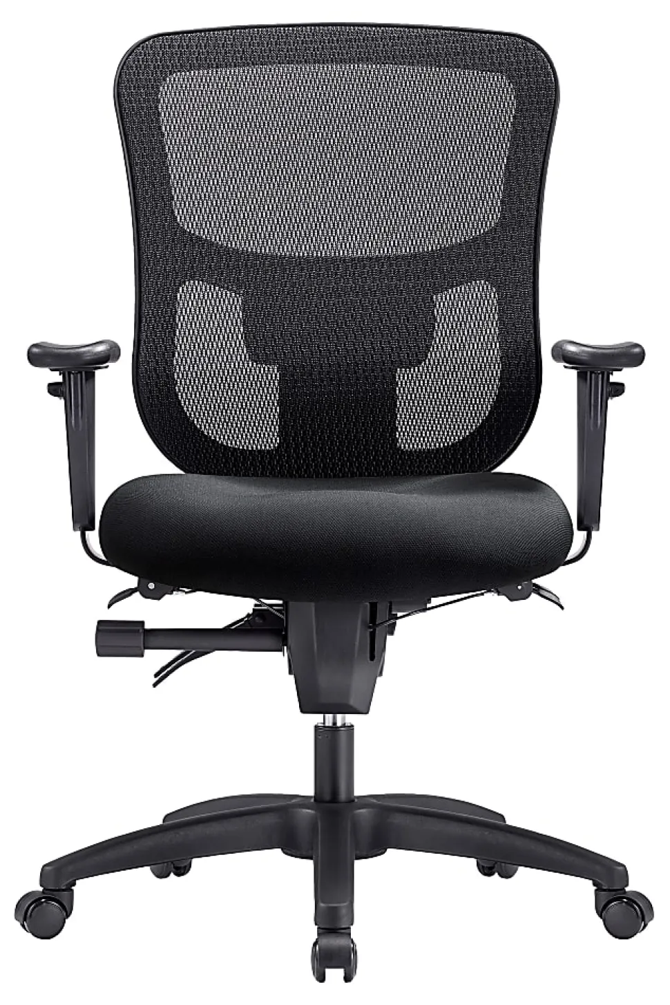 WorkPro® 9500XL Series Big & Tall Ergonomic Mesh/Premium Fabric Mid-Back Chair, Black/Black, BIFMA Compliant
