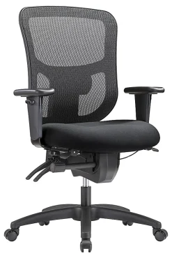 WorkPro® 9500XL Series Big & Tall Ergonomic Mesh/Premium Fabric Mid-Back Chair, Black/Black, BIFMA Compliant