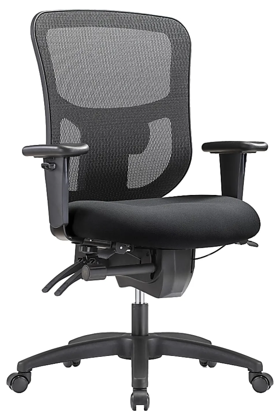 WorkPro® 9500XL Series Big & Tall Ergonomic Mesh/Premium Fabric Mid-Back Chair, Black/Black, BIFMA Compliant