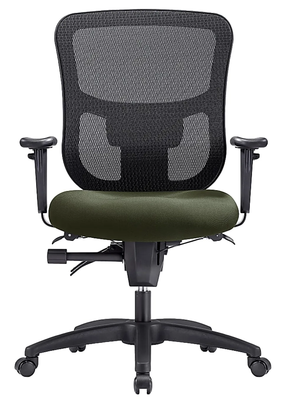 WorkPro® 9500XL Series Big & Tall Ergonomic Mesh/Premium Fabric Mid-Back Chair, Black/Olive, BIFMA Compliant