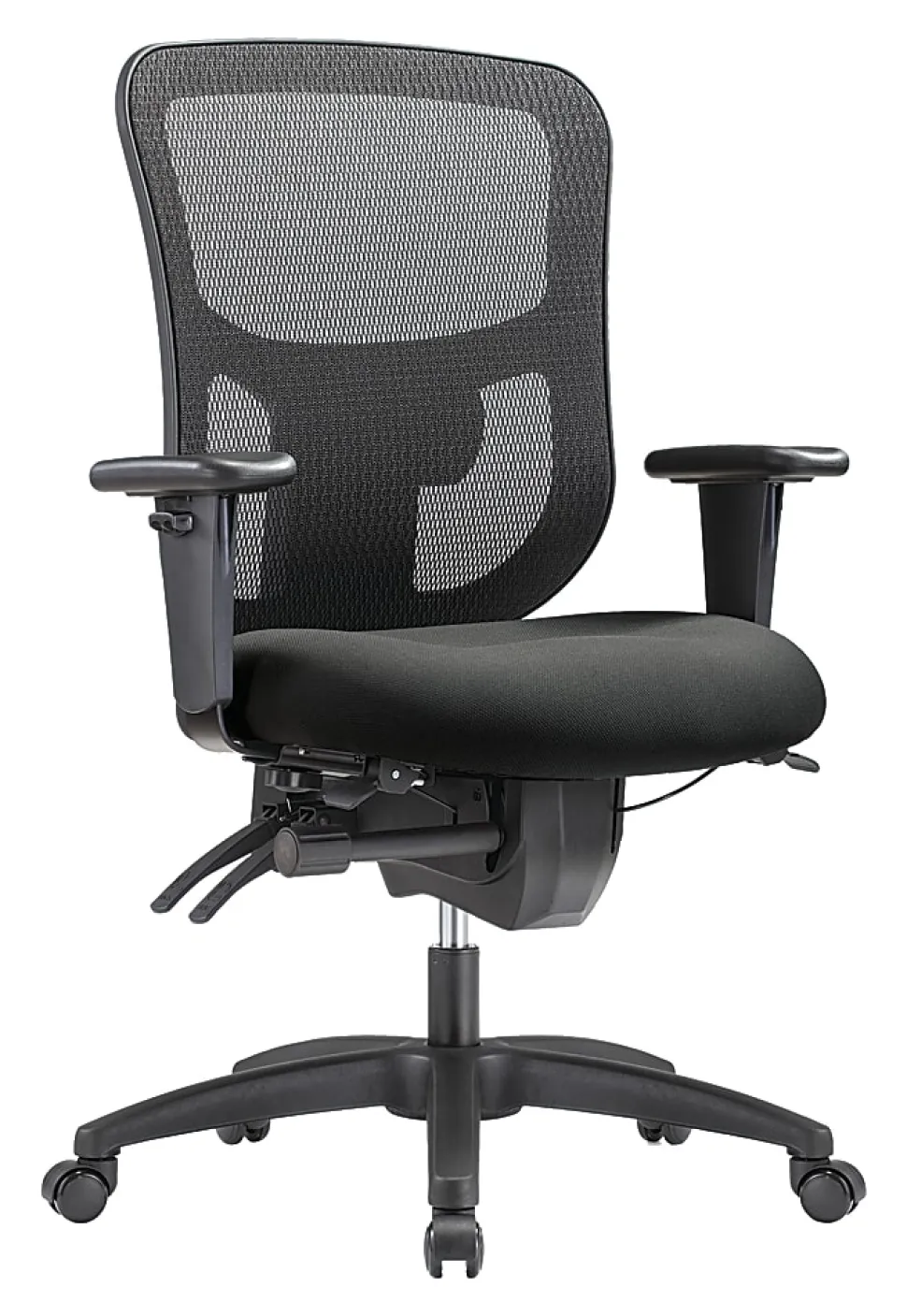 WorkPro® 9500XL Series Big & Tall Ergonomic Mesh/Premium Fabric Mid-Back Chair, Black/Gray, BIFMA Compliant
