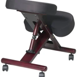 WorkSmart Kneeling Chair - Black Seat Color - Memory Foam Seat Material - Mahogany Frame Color - Wood Frame Material - Memory Foam