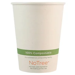 World Centric NoTree Paper Hot Cups, 12 Oz, Natural, Pack Of 1,000 Cups