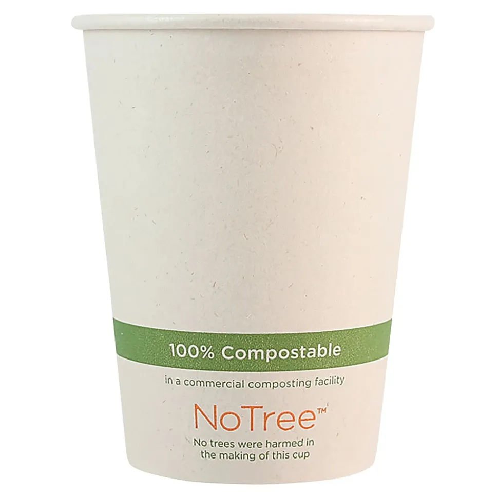 World Centric NoTree Paper Hot Cups, 12 Oz, Natural, Pack Of 1,000 Cups