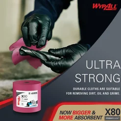 Wypall X80 Jumbo Wipes, 12 1/2