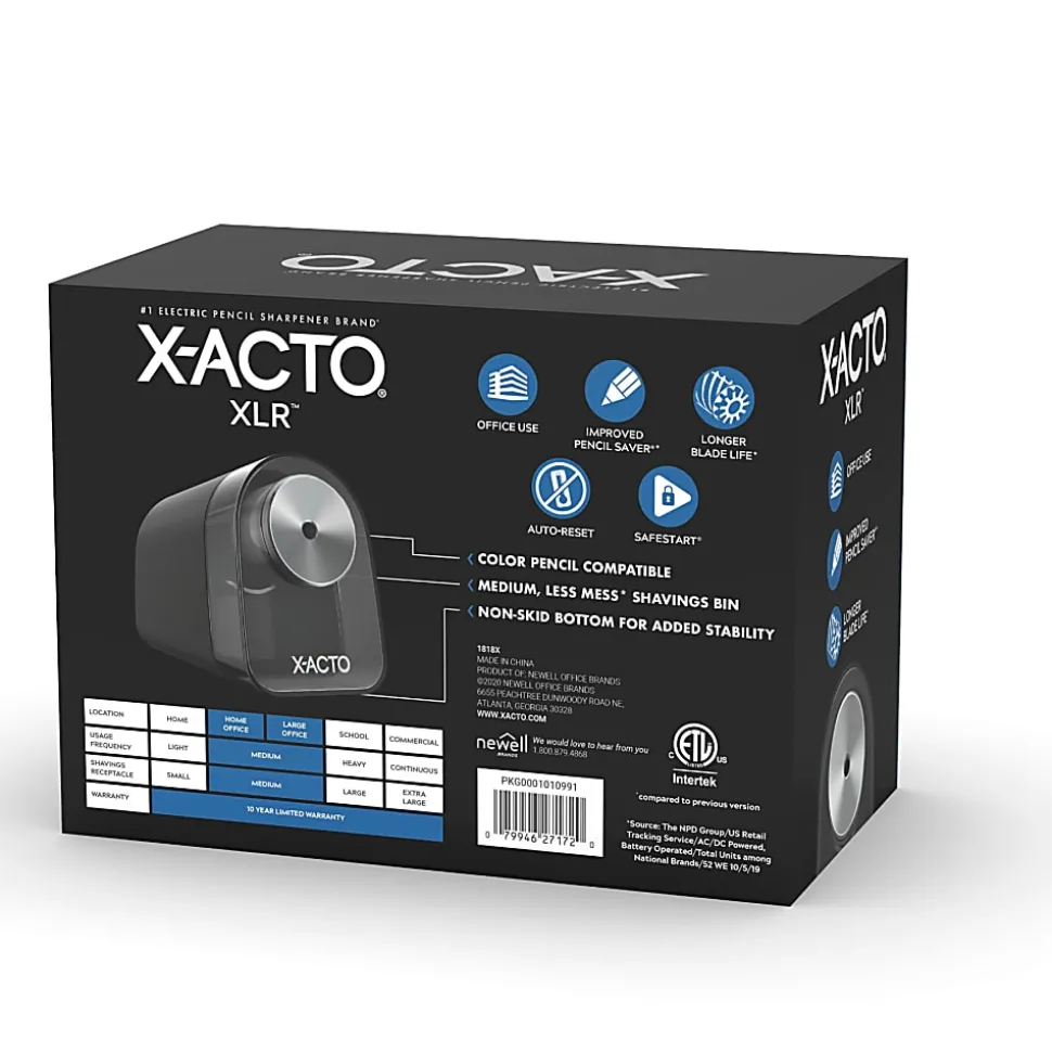 X-ACTO® XLR™ Electric Pencil Sharpener, Black