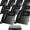 XBLUE QB1 Advanced Business Communications System Bundle With (9) IP8g Telephones, Black