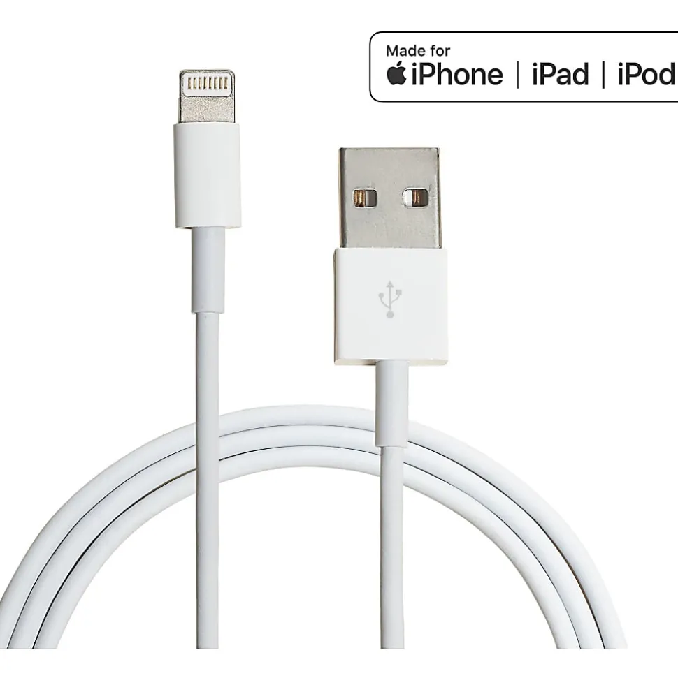 4XEM 3ft 1m Lightning cable for Apple iPhone, iPad, iPod - MFI Certified - MFi Certified Lightning to USB data sync cable