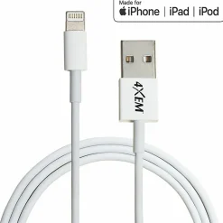 4XEM's 6ft 2m Lightning cable for Apple iPhone, iPad, iPod - MFI Certified - MFi Certified 6FT Lightning to USB data sync cable