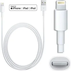 4XEM's 6ft 2m Lightning cable for Apple iPhone, iPad, iPod - MFI Certified - MFi Certified 6FT Lightning to USB data sync cable