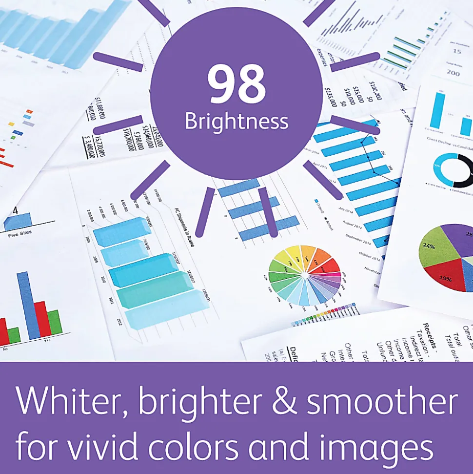 Xerox® Bold Digital™ Printing Paper, 10 Reams, Letter Size (8 1/2" x 11"), 98 (U.S.) Brightness, 24 Lb, FSC® Certified, Ream Of 500 sheets
