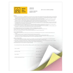 Xerox® Revolution™ Premium Digital Carbonless Laser Paper, White/Canary/Pink, Letter (8 1/2" x 11"), 20 Lb, 92 Brightness, 1670 Total, 167 Sets/Ream