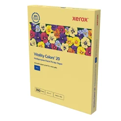 Xerox® Vitality Colors®20 Multipurpose Pastel Printer Paper, 1 Ream, 300 Sheets Per Ream, Yellow, Letter Size, 20 lb.