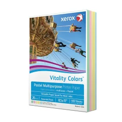 Xerox® Vitality Colors™ Multi-Use Printer & Copy Paper, 1 Ream, Assorted Pastels, Letter (8.5