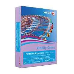 Xerox® Vitality Colors™ Pastel Plus Color Multi-Use Printer & Copy Paper, 1 Ream, Lilac, Letter (8.5" x 11"), 500 Sheets Per Ream, 24 Lb, 30% Recycled