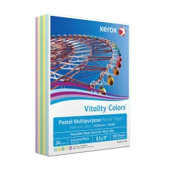 Xerox® Vitality Colors™ Pastel Plus Color Multi-Use Printer & Copy Paper, 1 Ream, Assorted, Letter (8.5