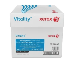 Xerox® Vitality™ 3-Hole Punched Multi-Use Printer & Copy Paper, 10 Reams, White, Letter Size, 5000 Sheets Per Case, 20 Lb, 92 Brightness - 3R2641