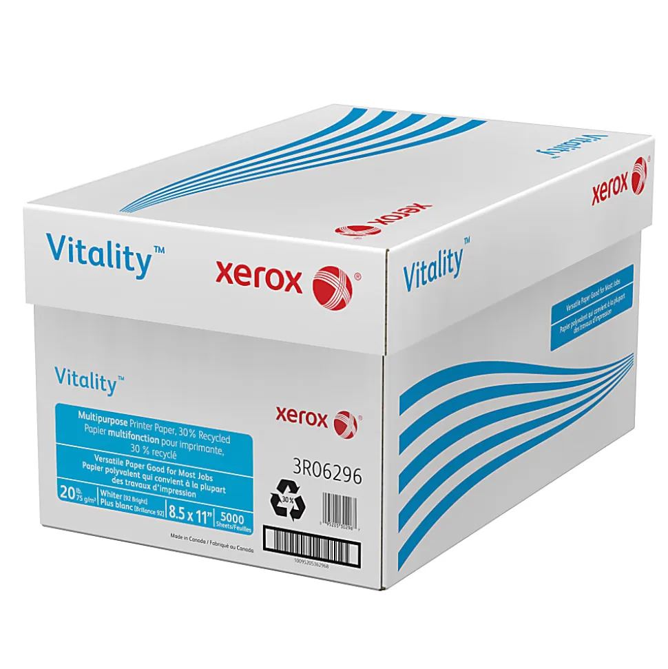 Xerox® Vitality™ Multi-Use Printer & Copy Paper, 10 Reams, White, Letter Size, 5000 Sheets Per Case- 3R06296