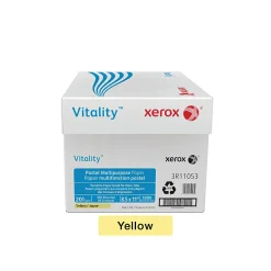 Xerox® Vitality™ Pastel Color Multi-Use Printer & Copy Paper, 10 Reams, Yellow, Letter Size, 5000 Sheets Per Case, 20 Lb, 30% Recycled - 3R11053-CT