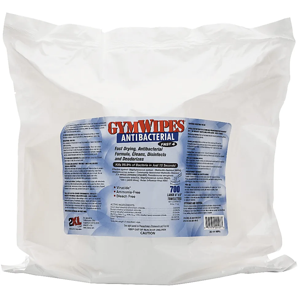 2XL Antibacterial Wipes, 6" x 8", 700 Count, Total Qty 1